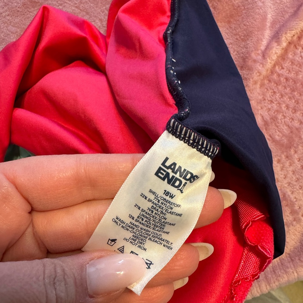 Lands' End Multicolor and Navy Tankini top - Picture 2 of 2